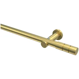 Interdeco Gardinenstange Platon Elanto, Ø 20 mm, 1-läufig, Fixmaß, kürzbar, Wandmontage, Deckenmontage, Metall, Messing-Optik goldfarben Ø 20 mm x 240 cm