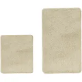 Kleine Wolke Badematte RELAX, Höhe 30 mm, rutschhemmend beschichtet, fußbodenheizungsgeeignet, Polyacryl, rechteckig, 2er-Set 55x65 cm / 70x120 cm, Badteppich, Uni Farben, rechteckig, rund & als Set erhältlich beige 2er-Set 55x65 cm / 70x120 cm