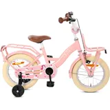 SJOEF Classic Kinderfahrrad 14 Zoll | Kinder Fahrrad für Mädchen / Jugend | Ab 2-8 Jahren | 12 - 20 Zoll | inklusive Stützräder (Rosa) - Rosa