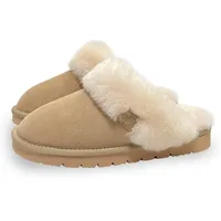 Rohn Moden Lammfell Hausschuhe Talea für Damen, echt Schaffell Pantoffel, atmungsaktive Pantoletten, Slipper mit fester EVA-Sohle in Premiumqualität, Schlappen in braun (numeric_39) - 39 EU