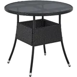 Runder Polyrattan Gartentisch Yoro - Schwarz