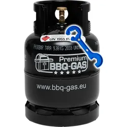 8 kg Premium BBQ Gas-Flasche & Gas-Reglerschlüssel  mit Magnet
