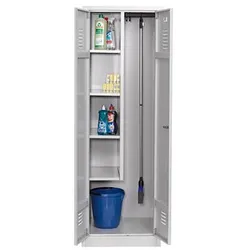 Gürkan Putzmittelschrank 104431 lichtgrau 60,0 x 50,0 x 180,0 cm, aufgebaut