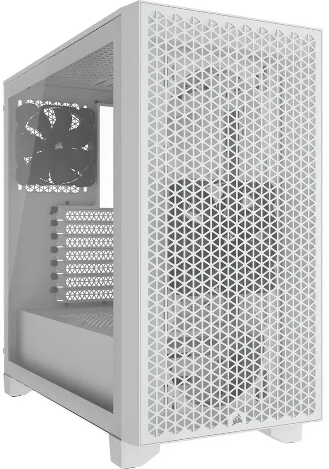 Corsair PC-Gehäuse Corsair 3000D Airflow, Tower-Gehäuse, (Tempered weiß