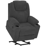 MCombo Fernsehsessel mit Aufstehhilfe Elektrisch 7040EY (Chenille, grau
