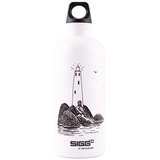 Sigg - Alu Trinkflasche Kinder - Moomin Lighthouse - Auslaufsicher - Federleicht - BPA-frei - Klimaneutral Zertifiziert - Weiss - 0,6L