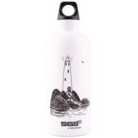 Sigg - Alu Trinkflasche Kinder - Moomin Lighthouse - Auslaufsicher - Federleicht - BPA-frei - Klimaneutral Zertifiziert - Weiss - 0,6L