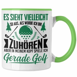 Trendation Tasse Trendation – Golfer Geschenk Golf Tasse mit Spruch – Kaffeetasse für Golfer Geschenkidee grün