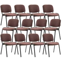 CLP 12er Set Besucherstuhl Ken Stoff braun