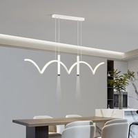 Bellastein LED Pendelleuchte Dimmbar Esszimmer Esstischlampe Höhenverstellbar Moderne Welle Kronleuchter Küchen hängende Leuchte Deckenleuchten für Wohnzimmer Schlafzimme Hängeleuchte (weiß)