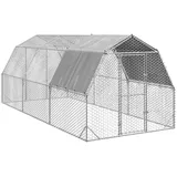 Massbinet Hühnerkäfig Außengehege Freilaufgehege Hühnerstall Hasenstall Geflügelhaltung Käfig Kleintiergehege Voliere Verzinkter 2.5 x 6 x 2.25 m