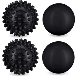 Relaxdays Massageball 4er Set, schwarz