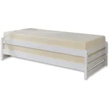 Gästebett Stapelliege Doppelbett Massivholz Kiefer Weiß 90 x 200 cm