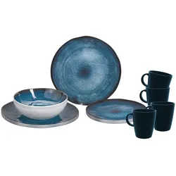 BRUNNER Campinggeschirr Set Breeze Camping Geschirr Teller Tassen Melamin 16tlg