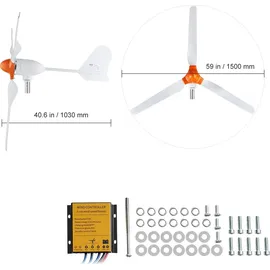 Vevor 800 W windkraftanlage 12 V Windgenerator 3-Blatt-Windkraftgenerator mit MPPT-Regler einstellbare Windrichtung und 2,5 m/s Startwindgeschwindigkeit geeignet für Zuhause Bauernhof Wohnmobile Boote