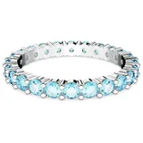 Swarovski Matrix Ring, Rundschliff, blau Rhodiniert | 55