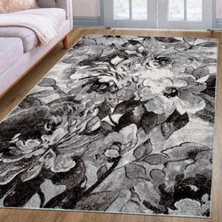 Teppich »Almrose«, rechteckig, 9 mm Höhe, mit besonders weichem Flor, Blumen Muster, florales Design, Kurzflor, 37977363-4 grau 9 mm