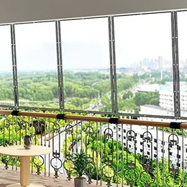 Woltu PVC Abdeckplane mit Ösen und Seil wasserdicht transparent 2x2m - Transparent