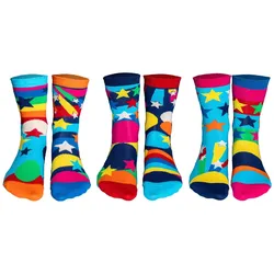 United Oddsocks Kinder Socken, 6 individuelle Socken - Geschenkbox, Motivsocken Happy Birthday 30,5-39