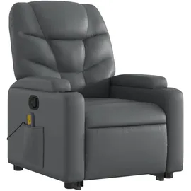 vidaXL Massagesessel mit Aufstehhilfe Kunstleder 89 x 100 x 0 cm Grau