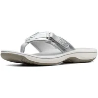 Clarks Damen Breeze Sea Flipflop, Silberfarben, synthetisch, 43 EU