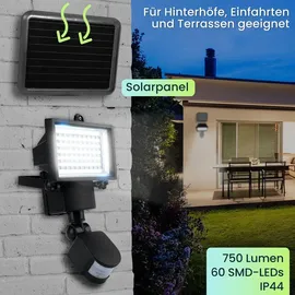 casativo-lighting Außenstrahler Solar 2er Set 12 W 225,0 cm schwarz