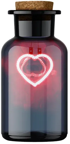 LED-Deko-Glasflasche Liebestrank weiß, 13.5 cm