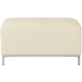 Beliani Ottomane OSLO Echtleder Hellbeige