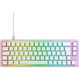 CHERRY XTRFY K5V2 Compact, Mechanische Gaming-Tastatur im 65-Prozent-Format, Nordisches Layout (QWERTY), Hot-Swap-Keyboard, MX2A RED Switches, Weiß-Transparent