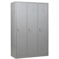 Gürkan Garderobenschrank Stahl 120 x 180 cm grau abschließbar
