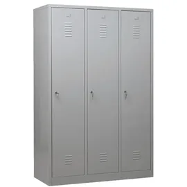 Gürkan Garderobenschrank Stahl 120 x 180 cm grau abschließbar