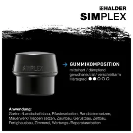 Halder Vorschlaghammer SIMPLEX D.100mm, Gummi