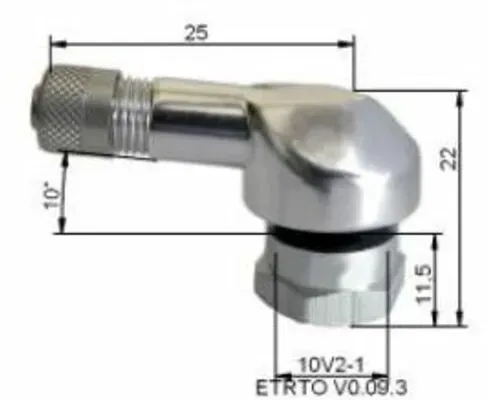 Bihr Ø11,5mm Aluminium Reifenventil - x10, silber