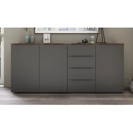 borchardt Möbel Highboard BORCHARDT MÖBEL "Tom", grau (eichefarben vintage, graphit), B:200cm H:93cm T:35cm, Spanplatte, Sideboards, Highboard, Breite 200 cm