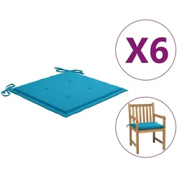 vidaXL Gartenstuhl-Kissen 6 Stk. Blau 50x50x3 cm Oxford-Gewebe