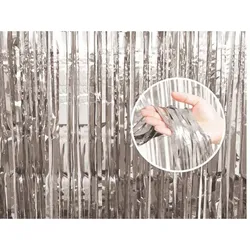 Vorhang Silber metallic