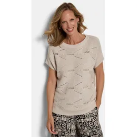GOLDNER Rundhalspullover beige 42