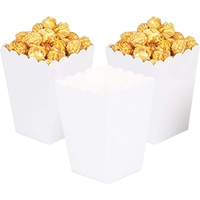 Ainmto 24 Stück Weiße Popcorn Boxen,Popcorn Kästen,Popcorn Tüten,Mini Papier Popcorn Behälter für Filmabend-Party