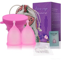 Menstruationstasse Aomiduo menstrual cup mehrwegbecher menstruationstasse aus medizinischem Silikon-Größe S (Mittel) und L (Gross) enthalten(Presented Travel Storage Cup)