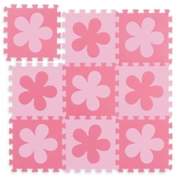 relaxdays Puzzlematte Puzzlematte Blumenmuster, Rosa-Pink rosa