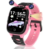 Clleylise Kinder Smartwatch Mit SOS, Telefon, 15 Spielen, Kamera, Wecker - Touchscreen Smart Watch für Jungen und Mädchen (Rosa)