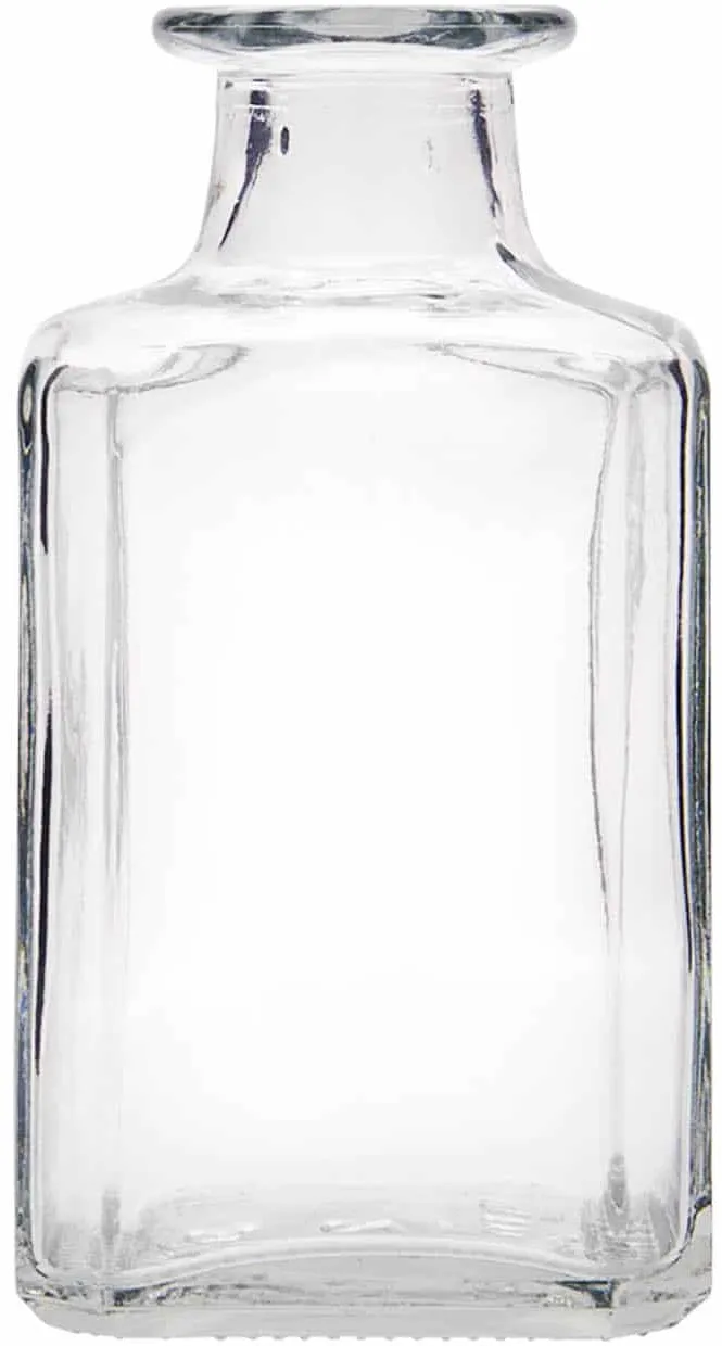 250 ml Bottiglia di vetro 'Torben', quadrata, imboccatura: fascetta