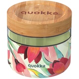 Quokka Deli SPRING | BEHÄLTER FÜR ESSEN AUS GLAS MIT SILIKONHÜLLE 820 ML