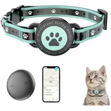 JIARUI Katzen Tracker Ohne ABO (iOS & Android) - Katzen Hund Tracker Halsband mit Sicherheitsverschluss - GPS Wasserdicht Haustiere Ortungsgerät (1 Pack)