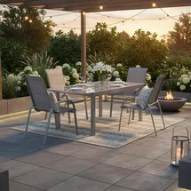 Merxx Amalfi di Lusso Gartenmöbel Set 5tlg. braun 4 St.