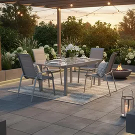 Merxx Amalfi di Lusso Gartenmöbel Set 5tlg. braun 4 St.