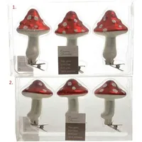 Kaemingk Baumschmuck Pilz Pilzkappe 3er Set Glaspilz Mit Clip