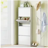 Homcom Schuhschrank 55 x 15 x 139,5 cm weiß / weiß