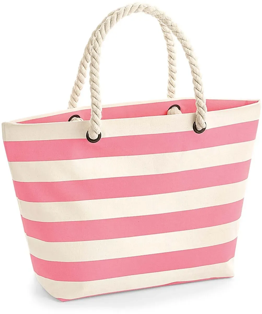 Westford Mill Strandtasche 'Nautical' W680 natural/pink 36 x 35 x 18 cm
