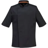 PORTWEST C738 Herren Profi-Kochjacke Mit Luftmaschen Schwarz, XXXL